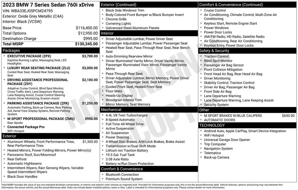 Used 2023 BMW 760i xDrive 760i xDrive w/ Executive Package image 17