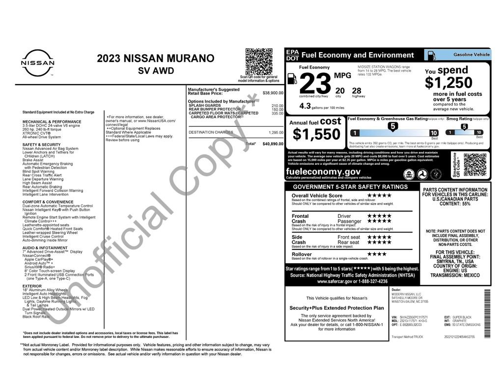 Used 2023 Nissan Murano SV AWD/4WD image 2