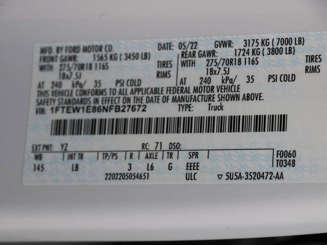 Used 2022 Ford F150 Tremor w/ Equipment Group 401A Mid image 31