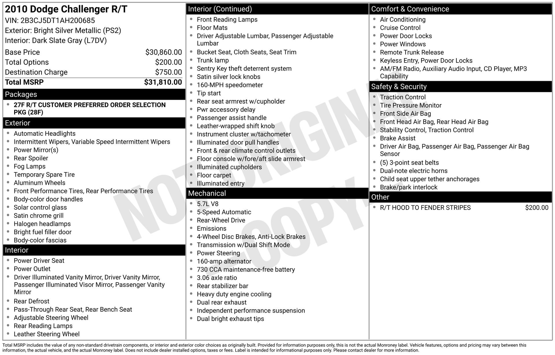 Used 2010 Dodge Challenger R/T RWD image 3