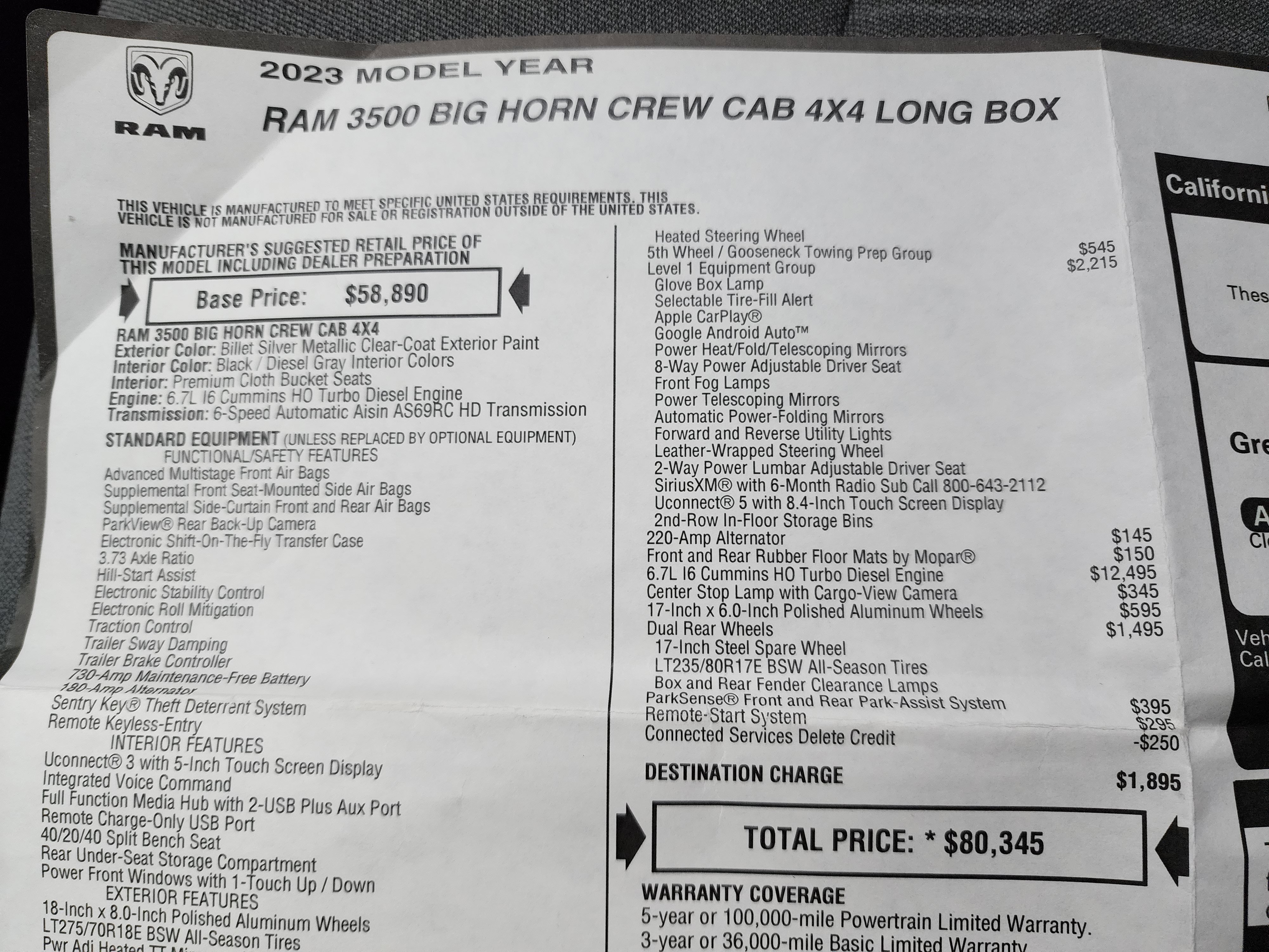 Used 2023 RAM 3500 Big Horn w/ Level 1 Equipment Group image 57