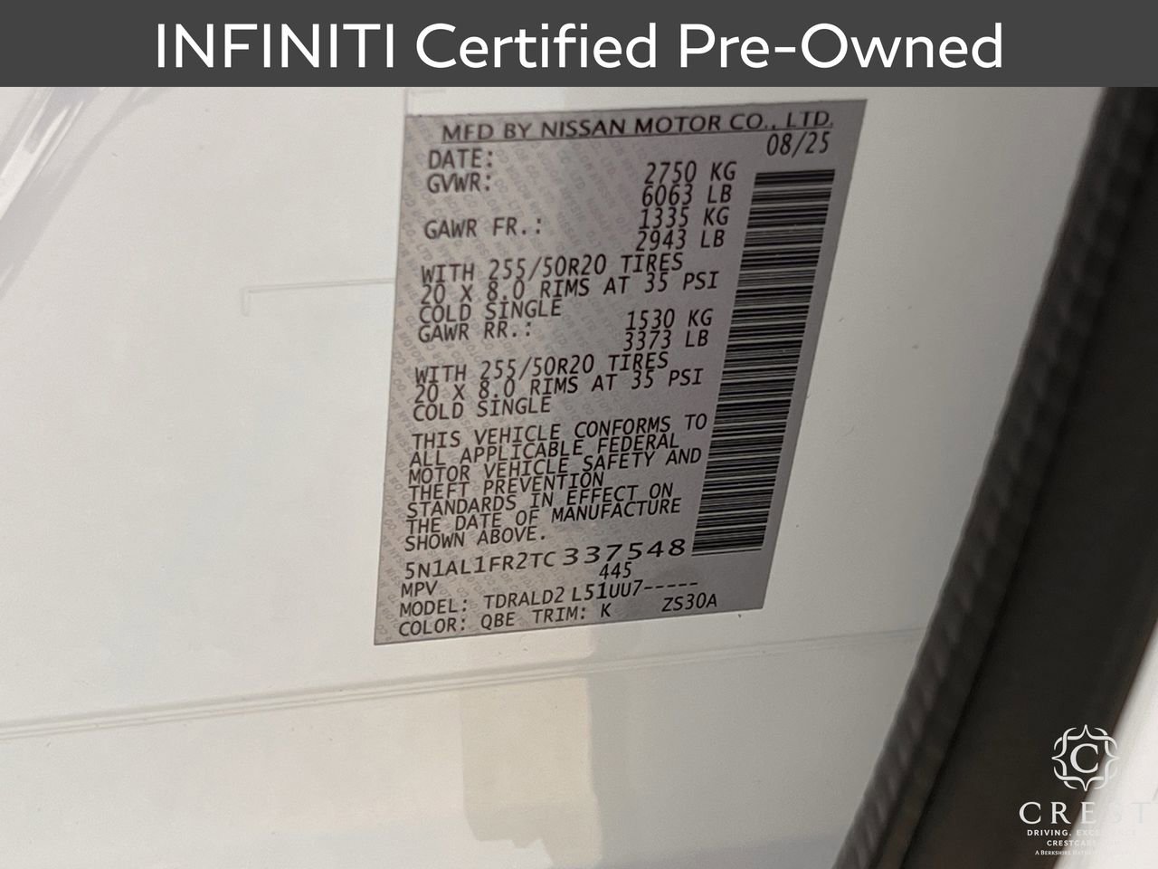 Certified 2026 INFINITI QX60 Luxe w/ Cargo Package image 34