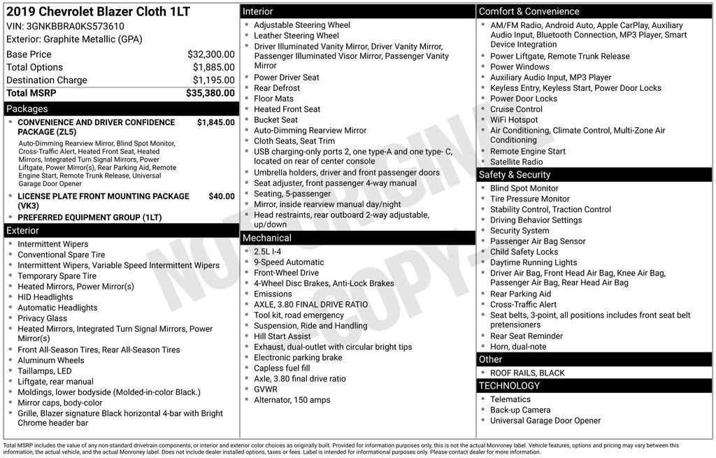 Used 2019 Chevrolet Blazer LT image 48