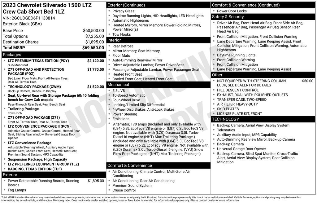 Certified 2023 Chevrolet Silverado 1500 LTZ w/ LTZ Premium Texas Edition AWD/4WD image 3