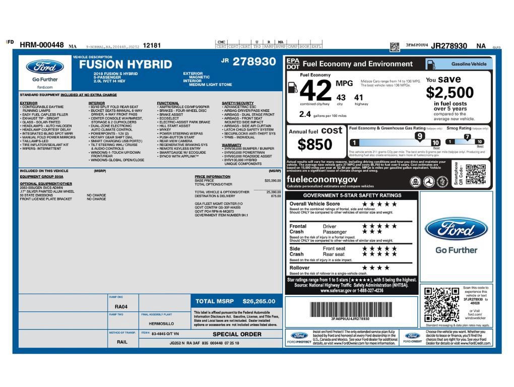 Used 2018 Ford Fusion S FWD image 2