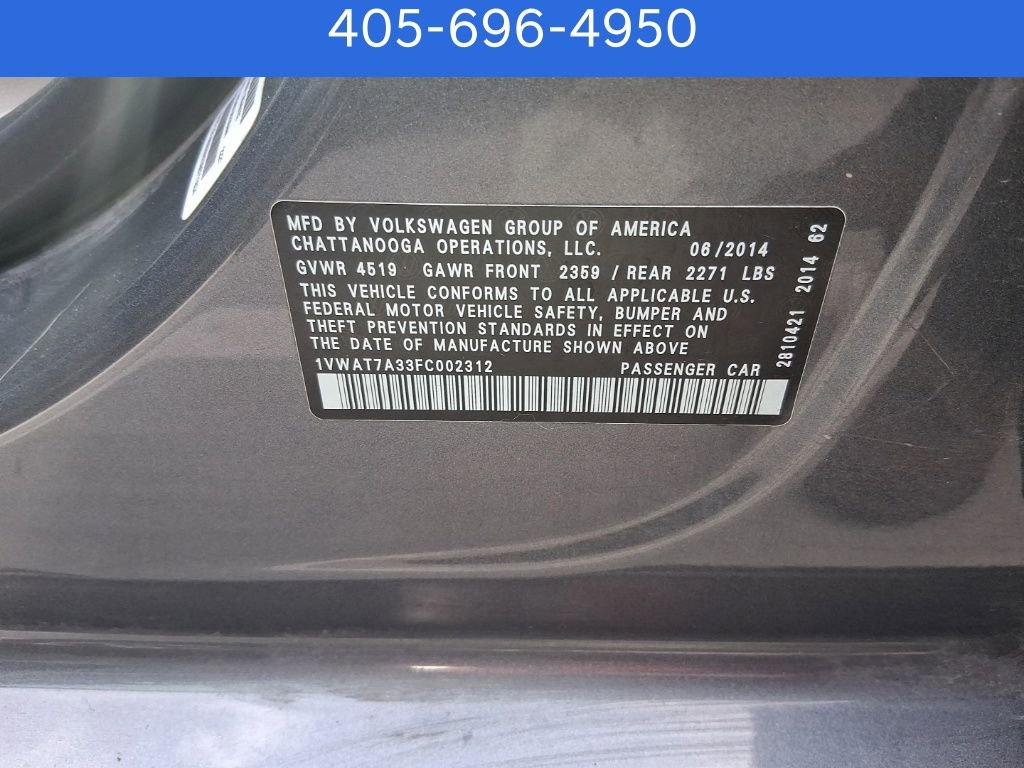 Used 2015 Volkswagen Passat 1.8T Wolfsburg Edition image 17