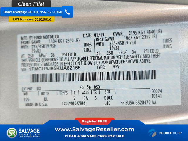 Used 2019 Ford Escape Titanium w/ U9j03 - Titanium Tow Package AWD/4WD image 17