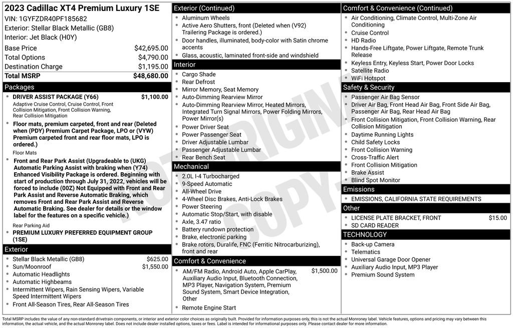 Used 2023 Cadillac XT4 Premium Luxury w/ Driver Assist Package image 10