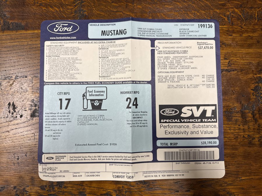 Used 1999 Ford Mustang Cobra RWD image 37