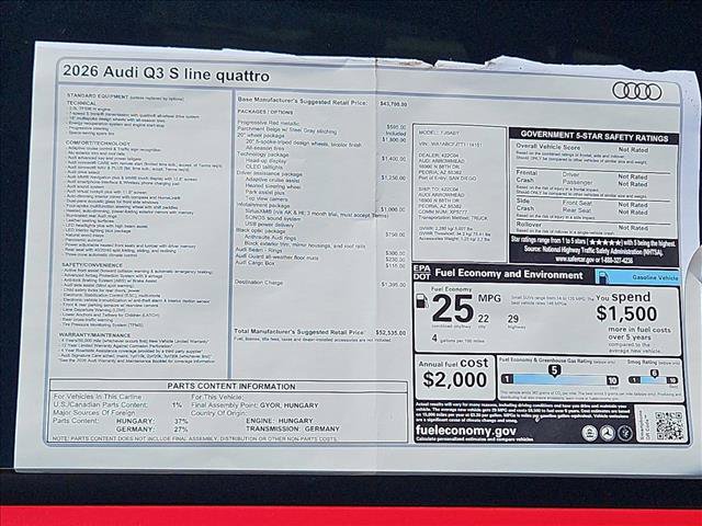 New 2026 Audi Q3 quattro 2.0T AWD/4WD image 17
