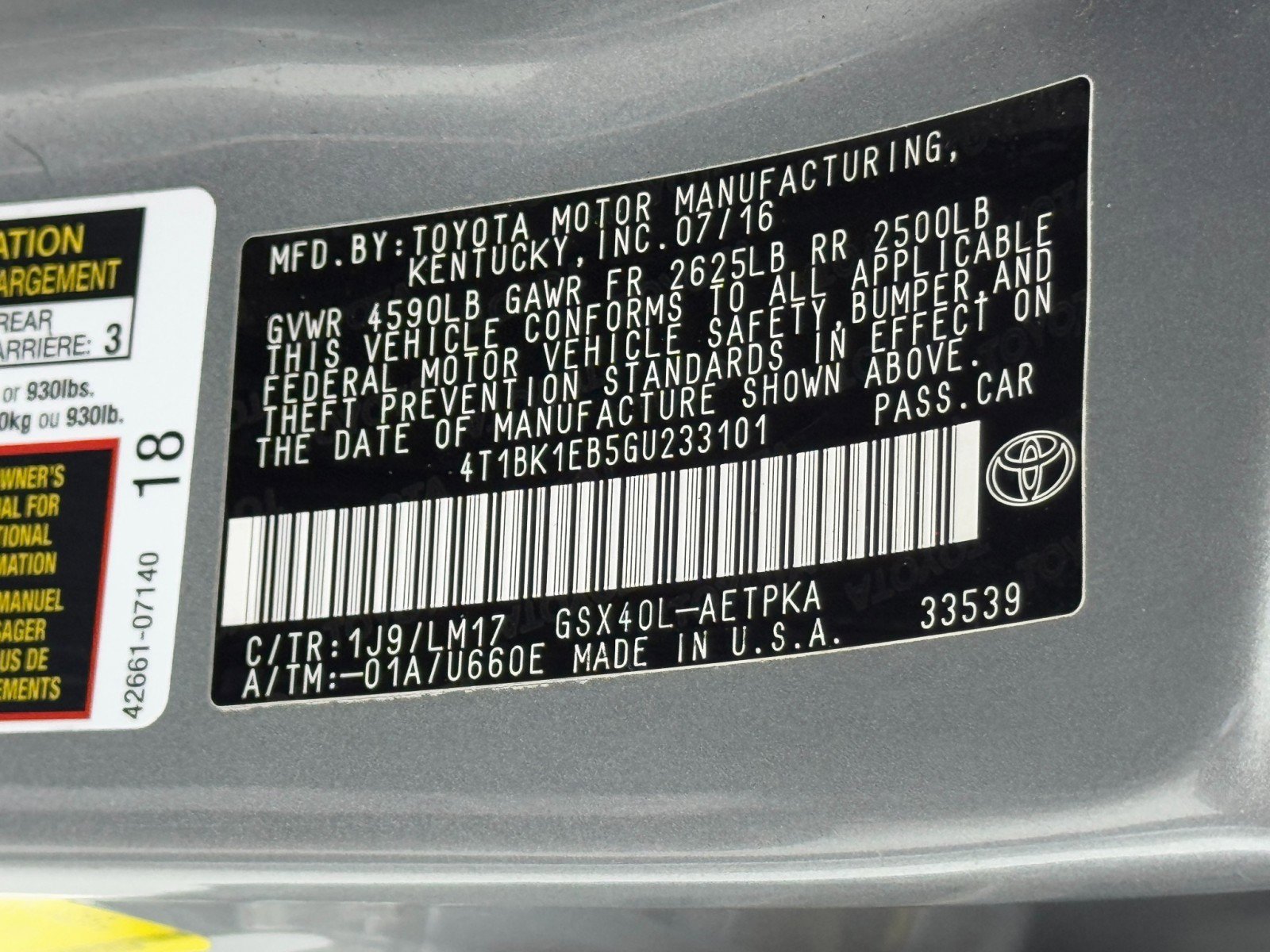 Used 2016 Toyota Avalon Limited w/ Toyota Safety Sense Package image 43