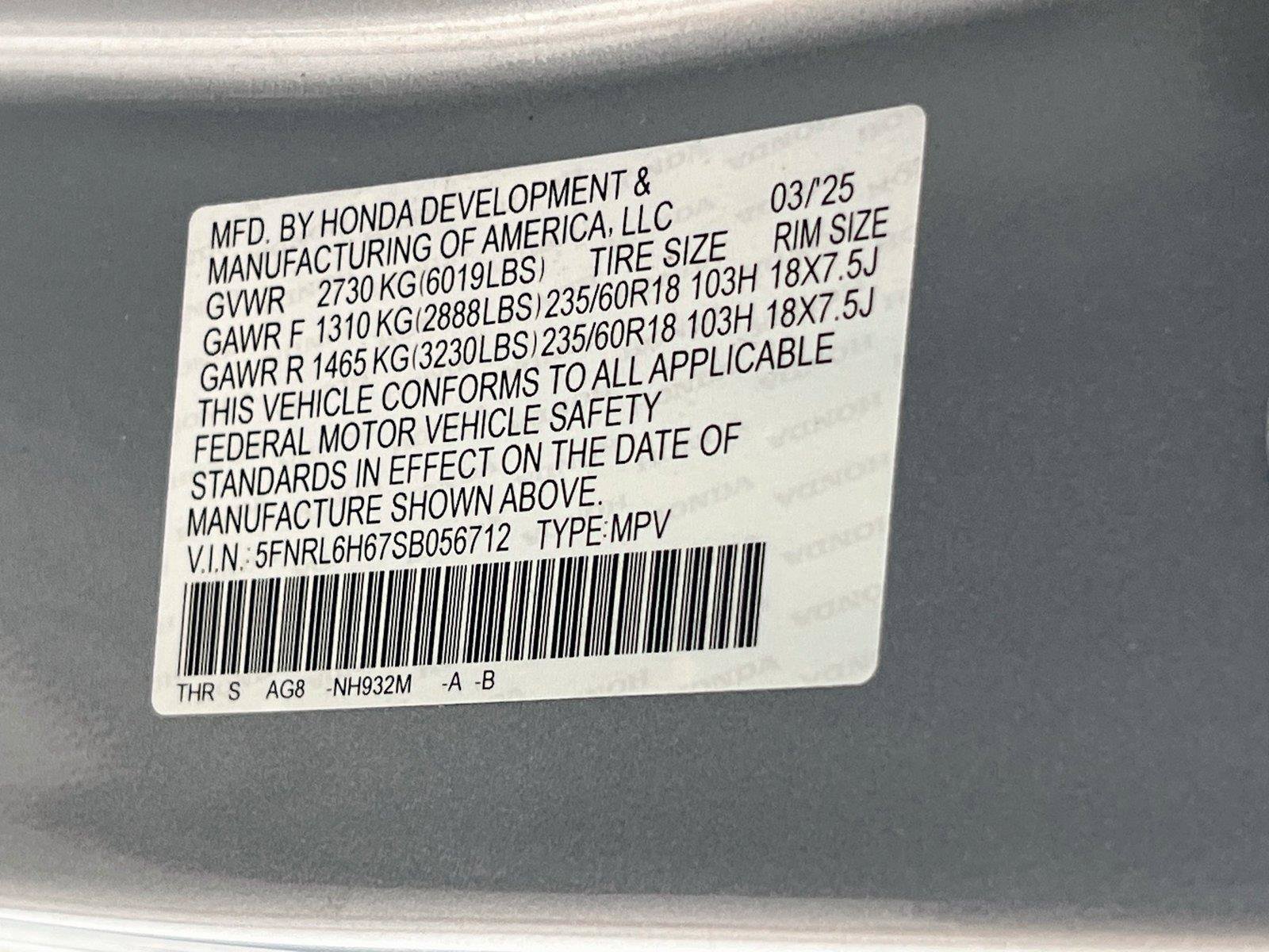 Certified 2025 Honda Odyssey EX-L image 31