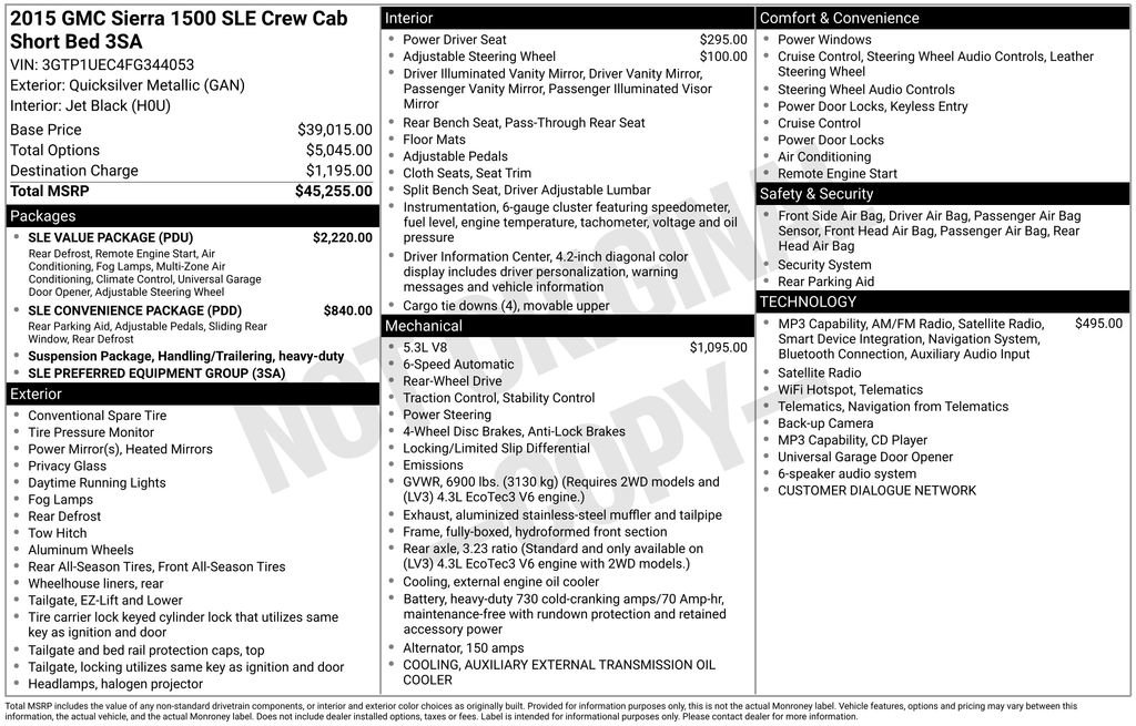 Used 2015 GMC Sierra 1500 SLE w/ SLE Value Package RWD image 17