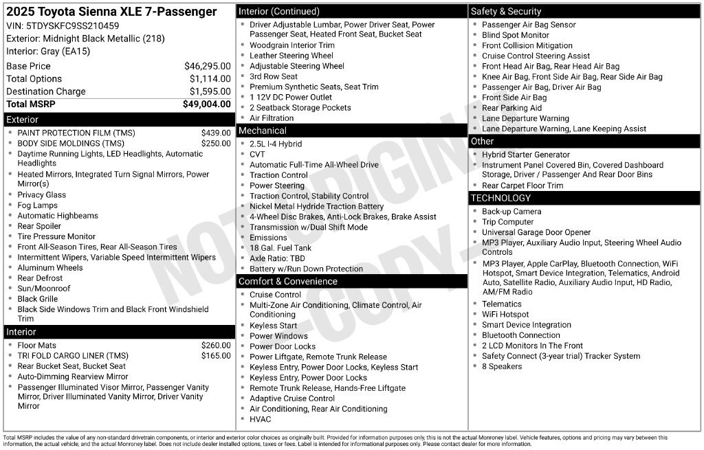 Used 2025 Toyota Sienna XLE AWD/4WD image 12