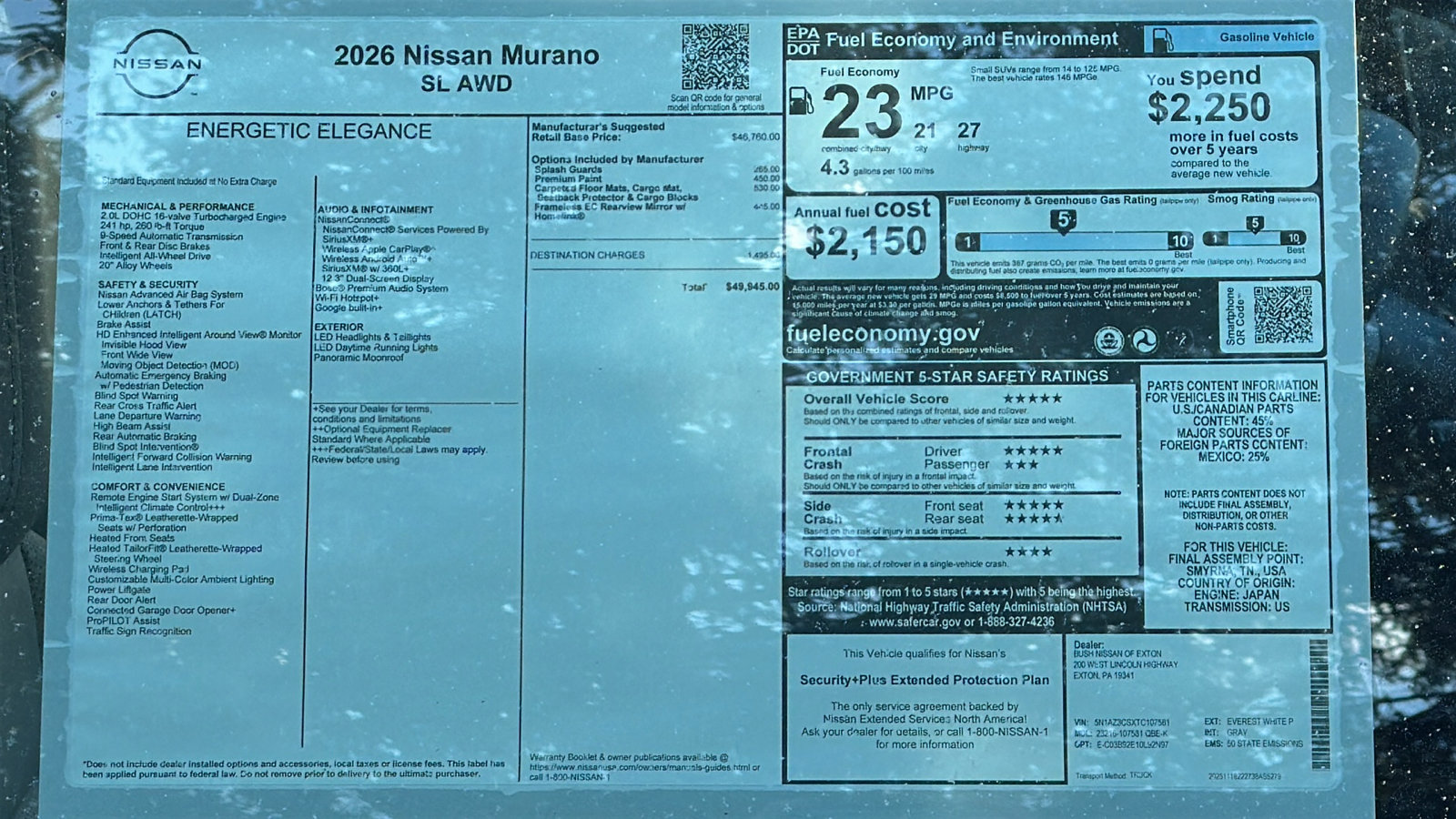 New 2026 Nissan Murano SL AWD/4WD image 11