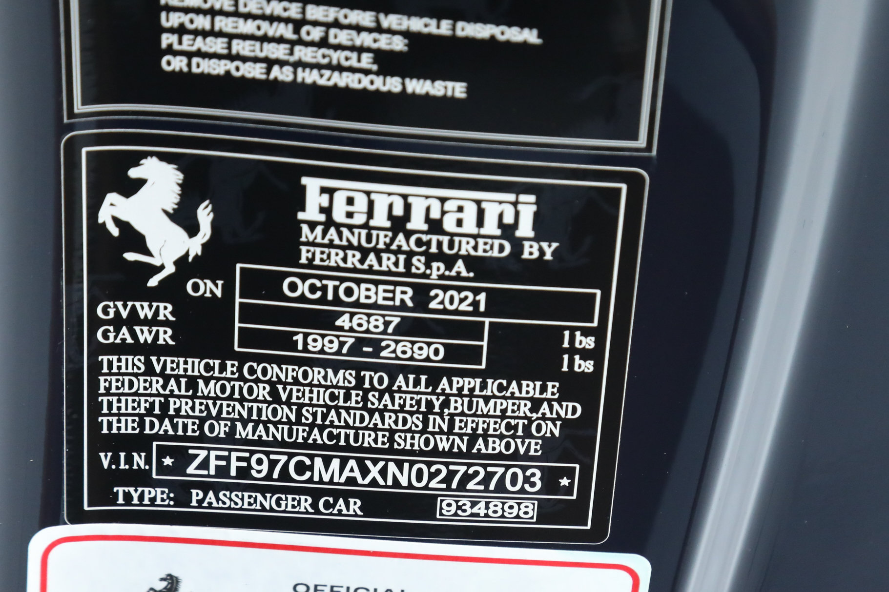 Certified 2022 Ferrari 812 GTS RWD image 41