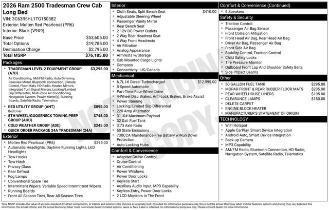 New 2026 RAM 2500 Tradesman AWD/4WD image 38