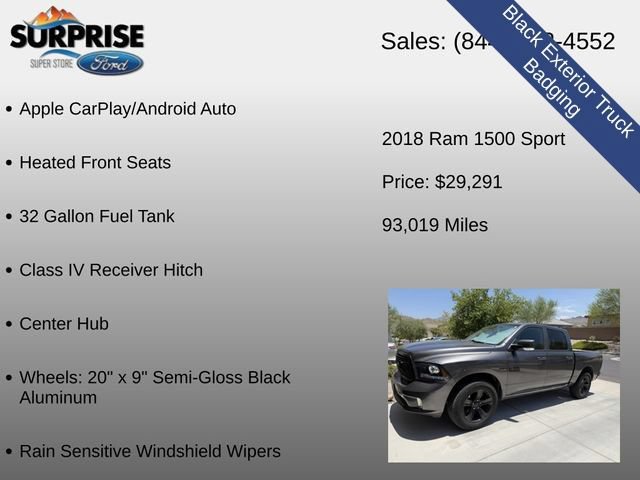 Used 2018 RAM 1500 Sport w/ Convenience Group AWD/4WD image 20
