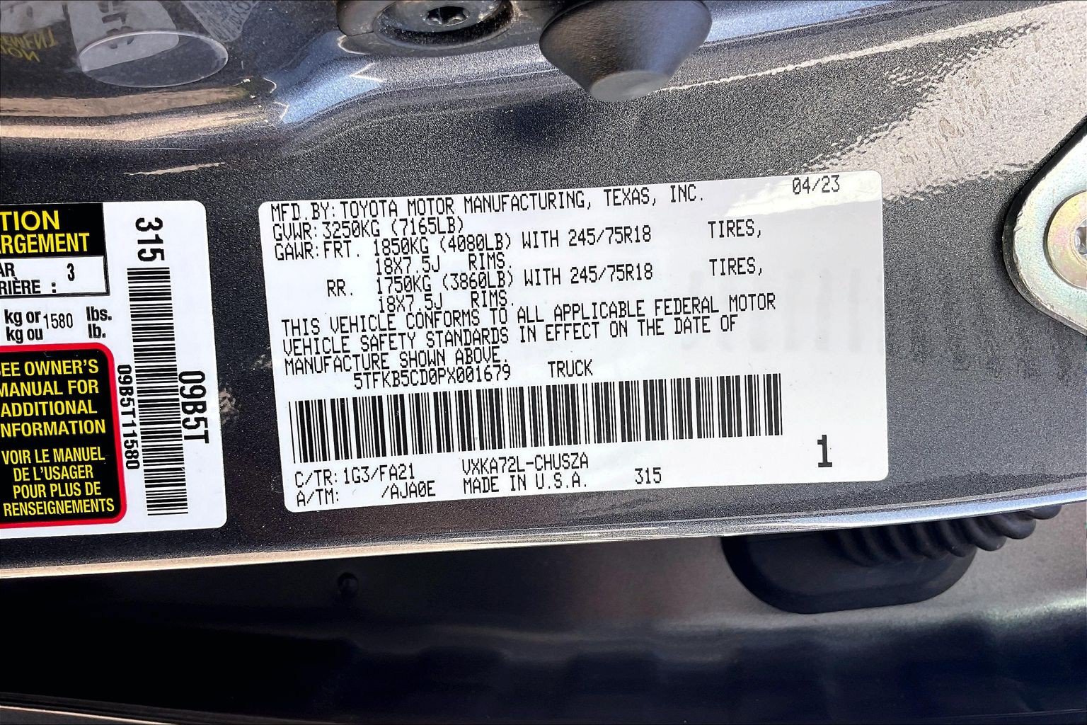 Used 2023 Toyota Tundra SR w/ SR Tow Package RWD image 35