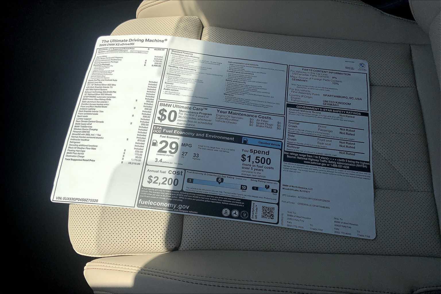 New 2025 BMW X3 xDrive30i w/ Premium Package image 19