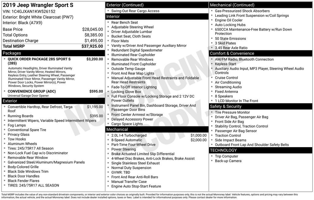 Used 2019 Jeep Wrangler Sport S image 6