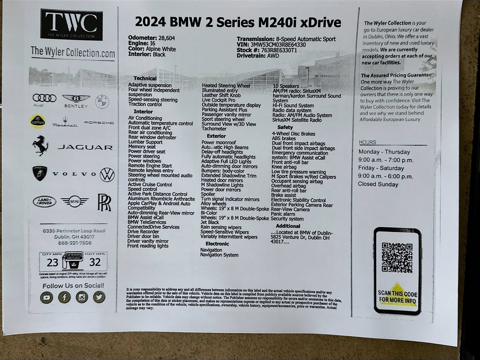 Used 2024 BMW M240i xDrive Coupe w/ Premium Package AWD/4WD image 42