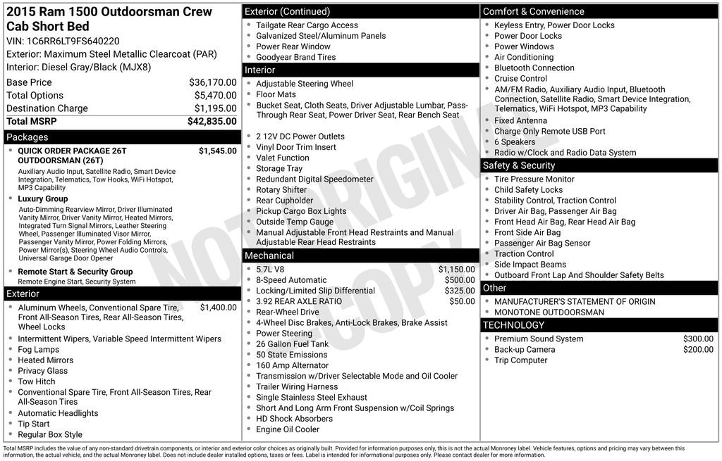 Used 2015 RAM 1500 Outdoorsman image 6