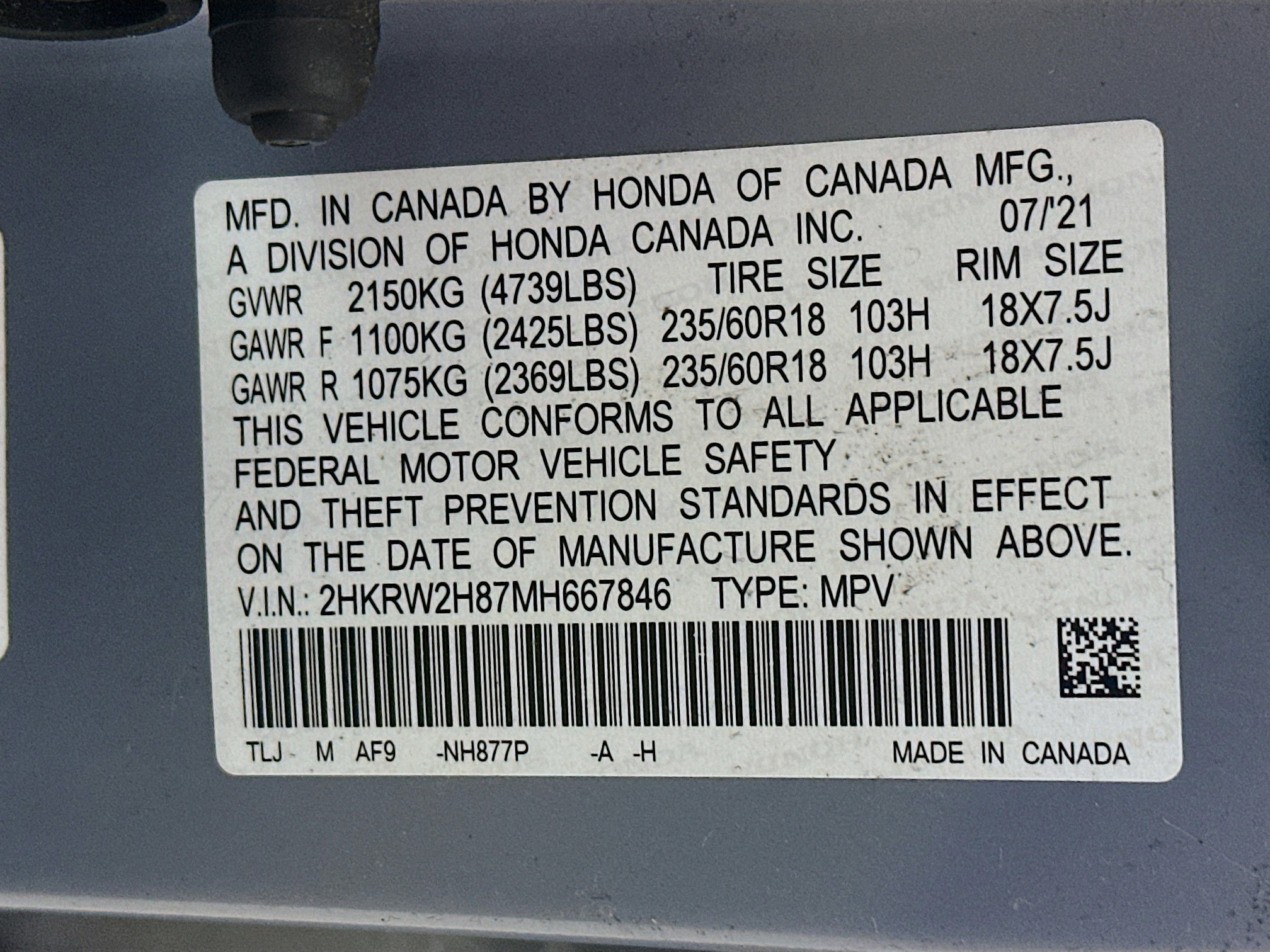 Certified 2021 Honda CR-V EX-L image 30