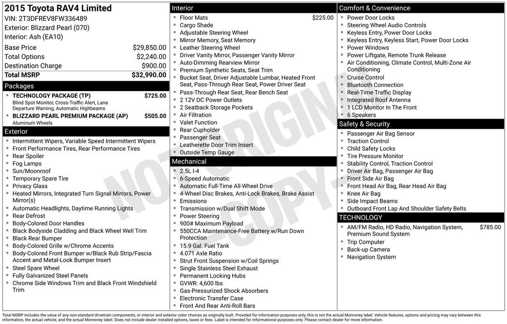 Used 2015 Toyota RAV4 Limited w/ Technology Package image 30