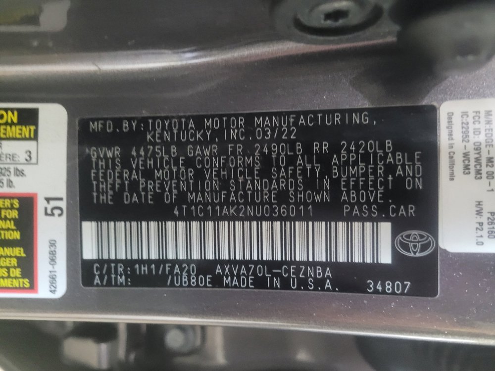 Used 2022 Toyota Camry LE FWD image 33