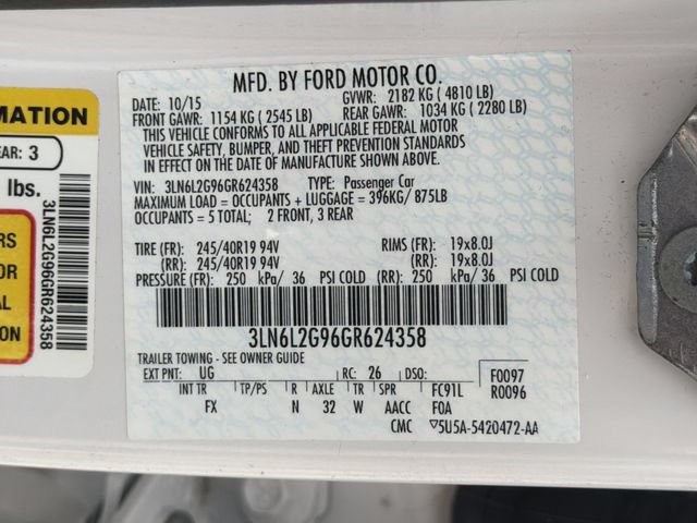 Used 2016 Lincoln MKZ w/ Equipment Group 200A Select FWD image 33