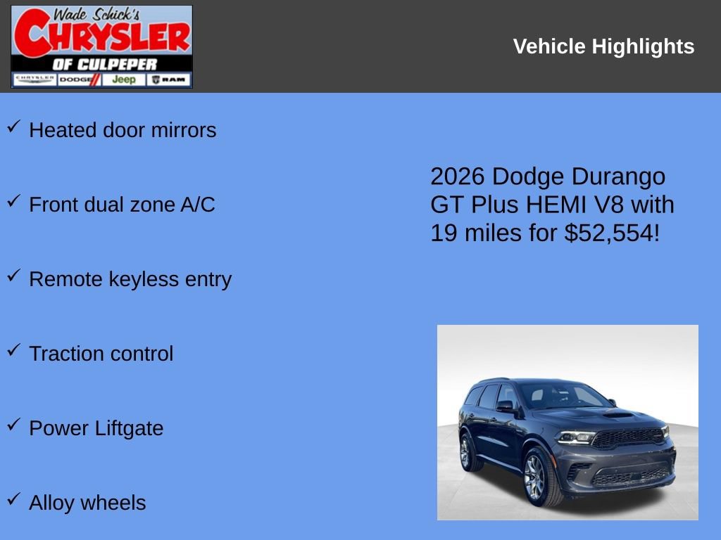 New 2026 Dodge Durango GT w/ Tow 'N Go Package AWD/4WD image 7
