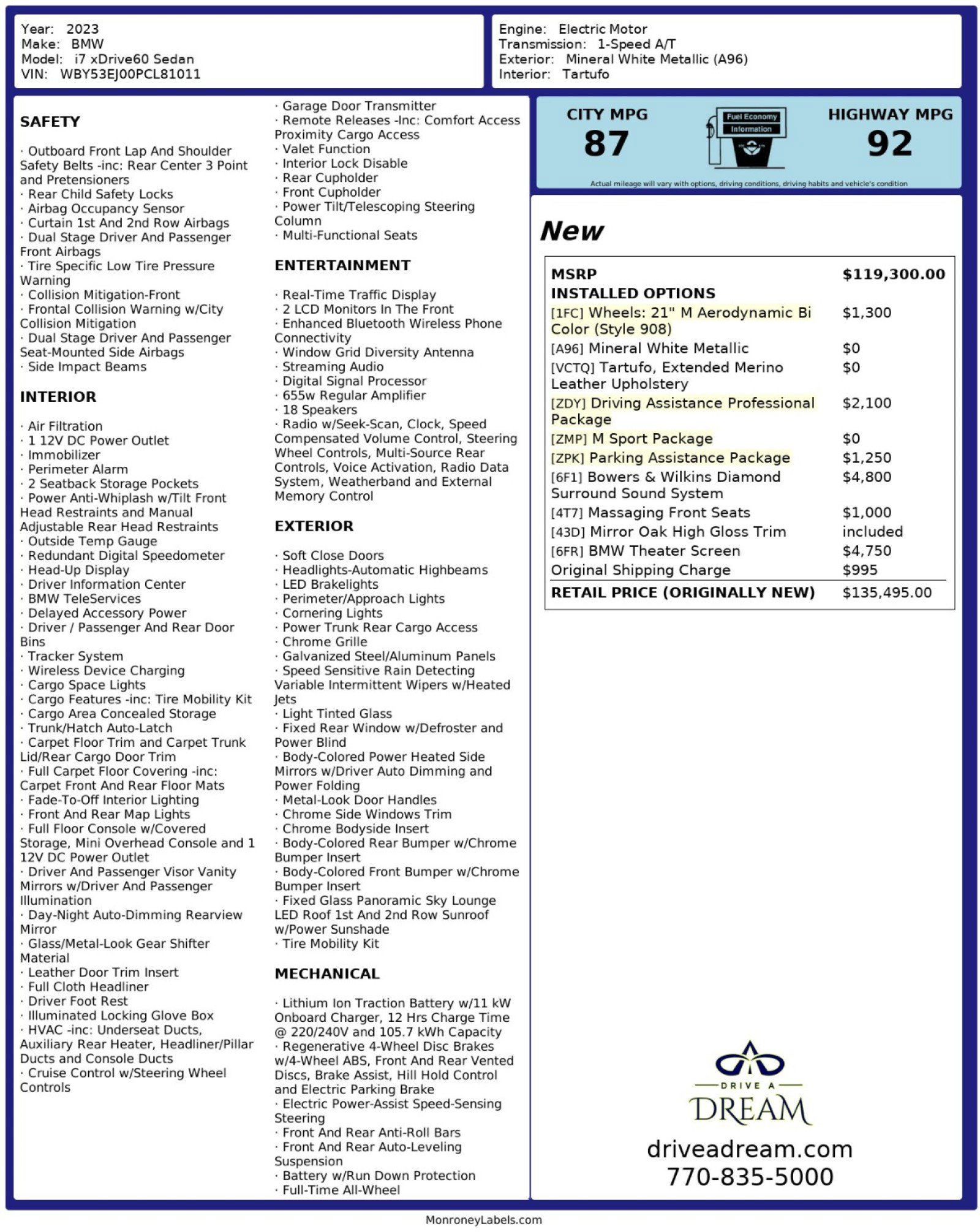 Used 2023 BMW i7 xDrive60 image 69