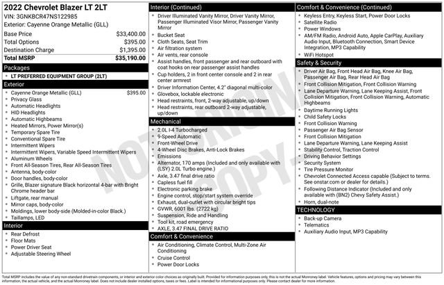 Certified 2022 Chevrolet Blazer LT image 36