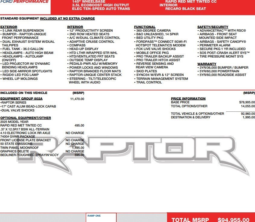 Used 2025 Ford F150 Raptor image 2