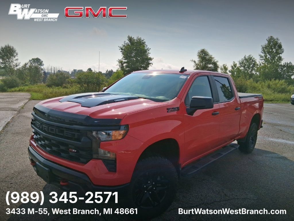 Used 2024 Chevrolet Silverado 1500 Custom Trail Boss w/ LPO, Dark Essentials Package AWD/4WD 360° Tour