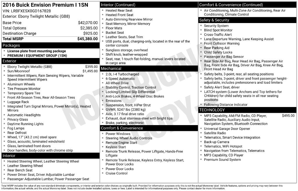 Used 2016 Buick Envision Premium AWD/4WD image 2