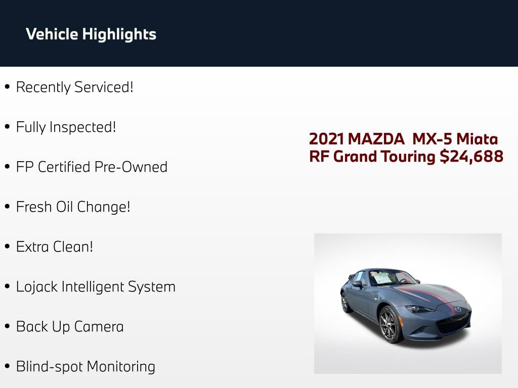 Used 2021 MAZDA MX-5 Miata RF Grand Touring RWD image 2