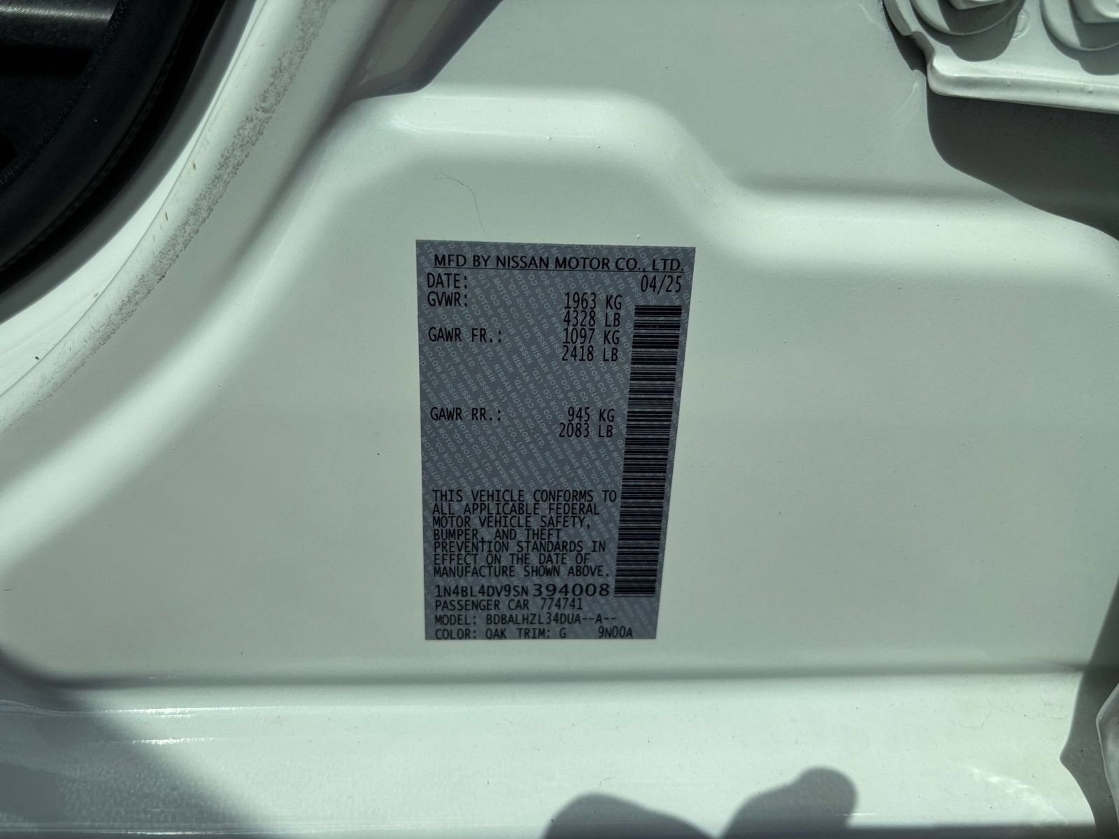 Used 2025 Nissan Altima 2.5 SV FWD image 28