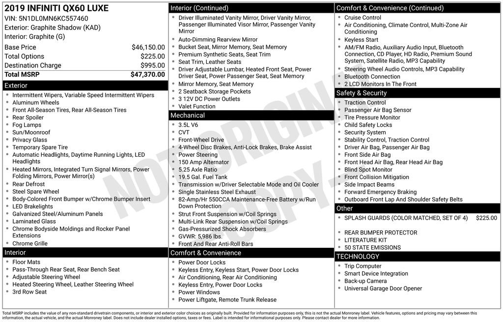 Used 2019 INFINITI QX60 Luxe image 6