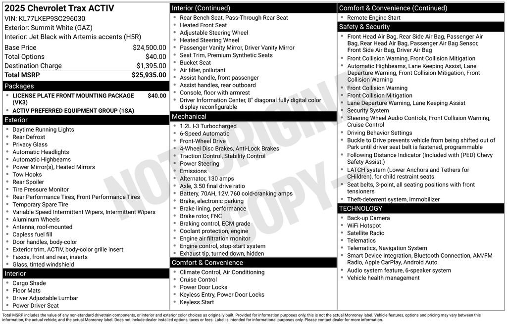 Used 2025 Chevrolet Trax ACTIV FWD image 15