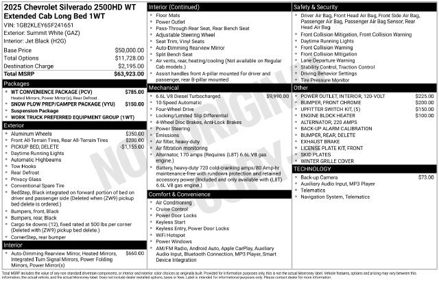 New 2025 Chevrolet Silverado 2500 W/T w/ WT Convenience Package AWD/4WD image 4