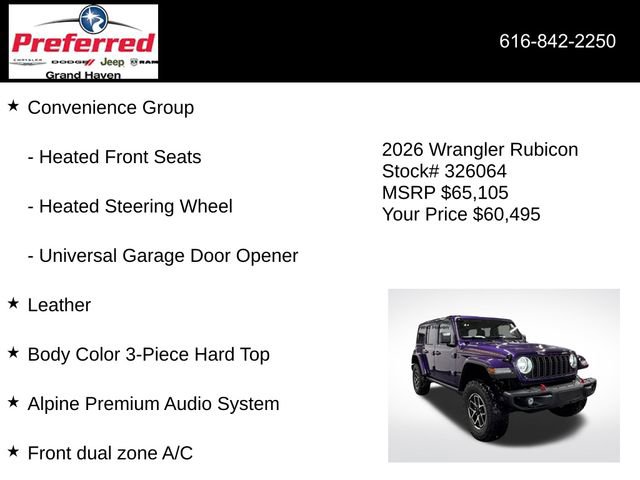 New 2026 Jeep Wrangler Unlimited Rubicon w/ Safety Group image 12