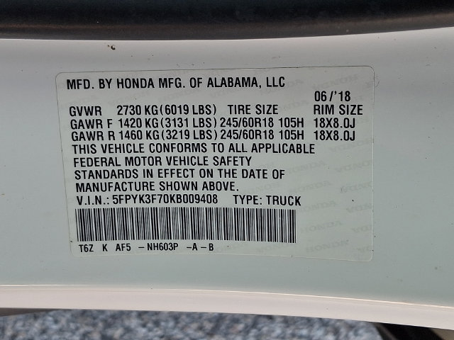 Used 2019 Honda Ridgeline RTL-E image 27