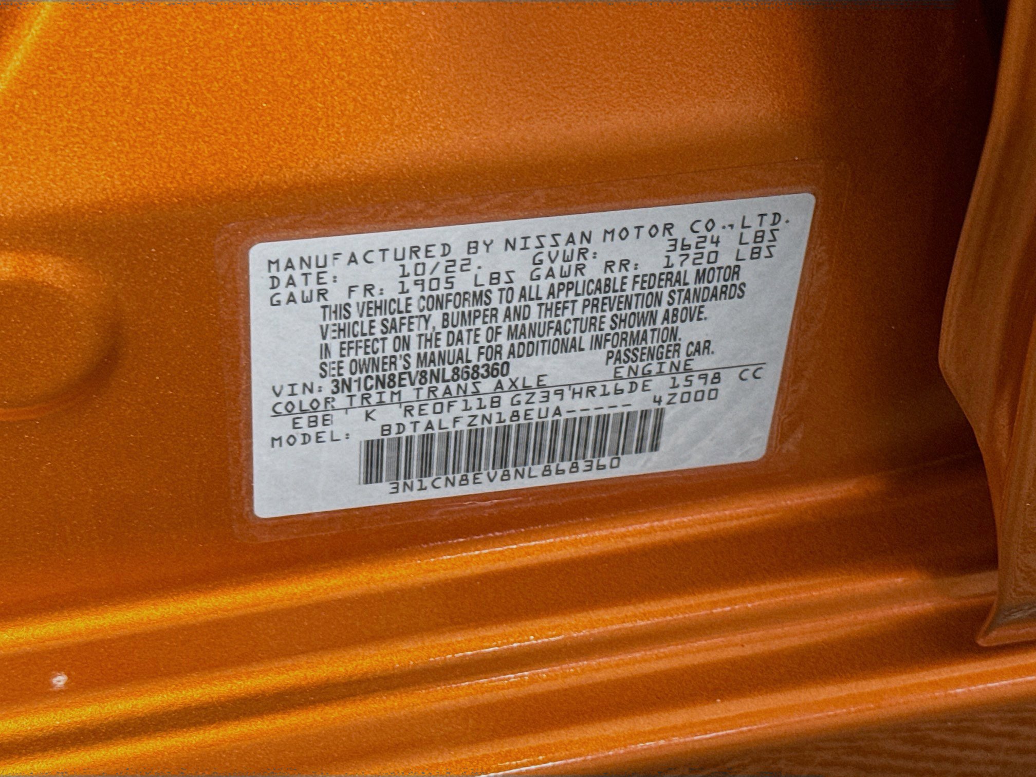Used 2022 Nissan Versa SV w/ Trunk Package FWD image 40
