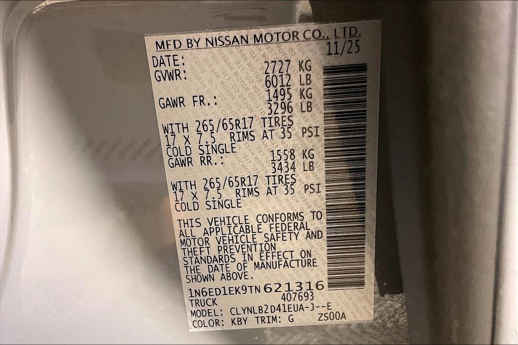 New 2026 Nissan Frontier SV w/ Tow Package image 26