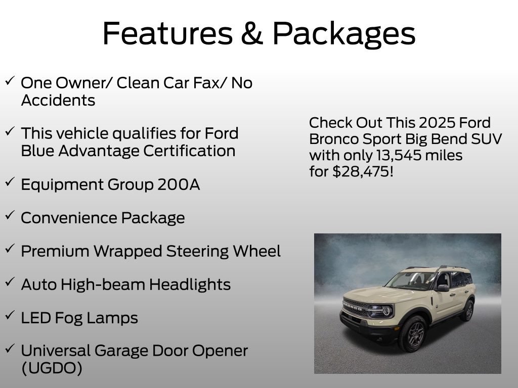 Used 2025 Ford Bronco Sport Big Bend w/ Convenience Package AWD/4WD image 4