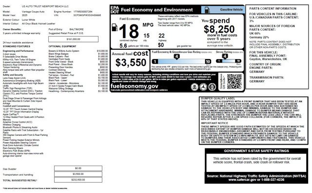 Used 2025 Aston Martin V8 Vantage Coupe RWD image 19