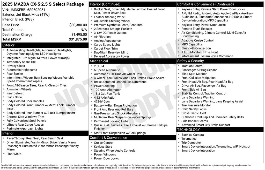 Certified 2025 MAZDA CX-5 AWD 2.5 S w/ Select Package image 5