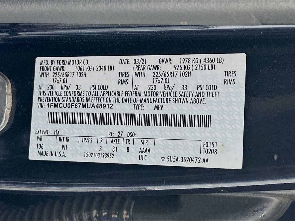 Used 2021 Ford Escape S FWD image 31